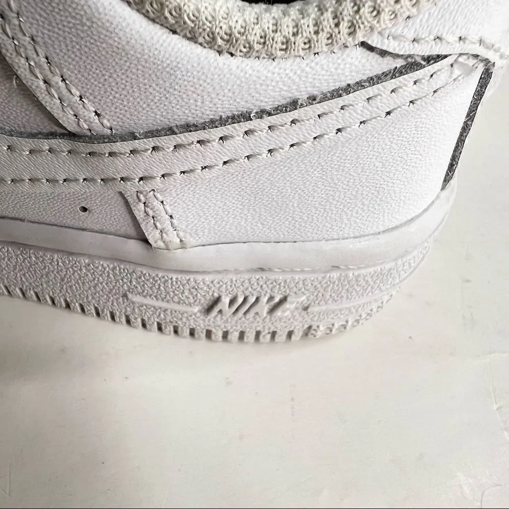 Nike Air Force 1 white Leather lace up sneakers. Size 7C